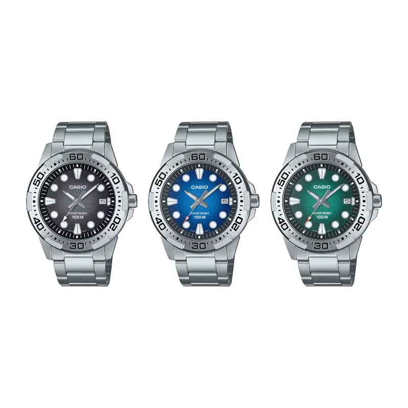 Casio Enticer Japan Quartz Sports Green Dial Men's Watch- MTD-140D-3AV